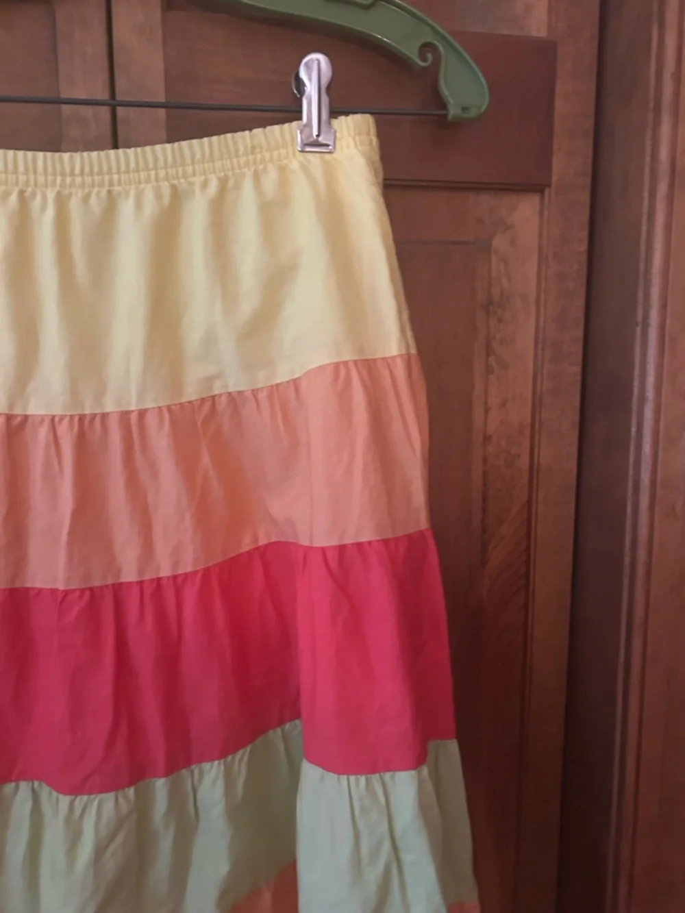 Gymboree Girl’s Sz 12 100% Cotton Yellow, Orange, and Green Tiered Skirt